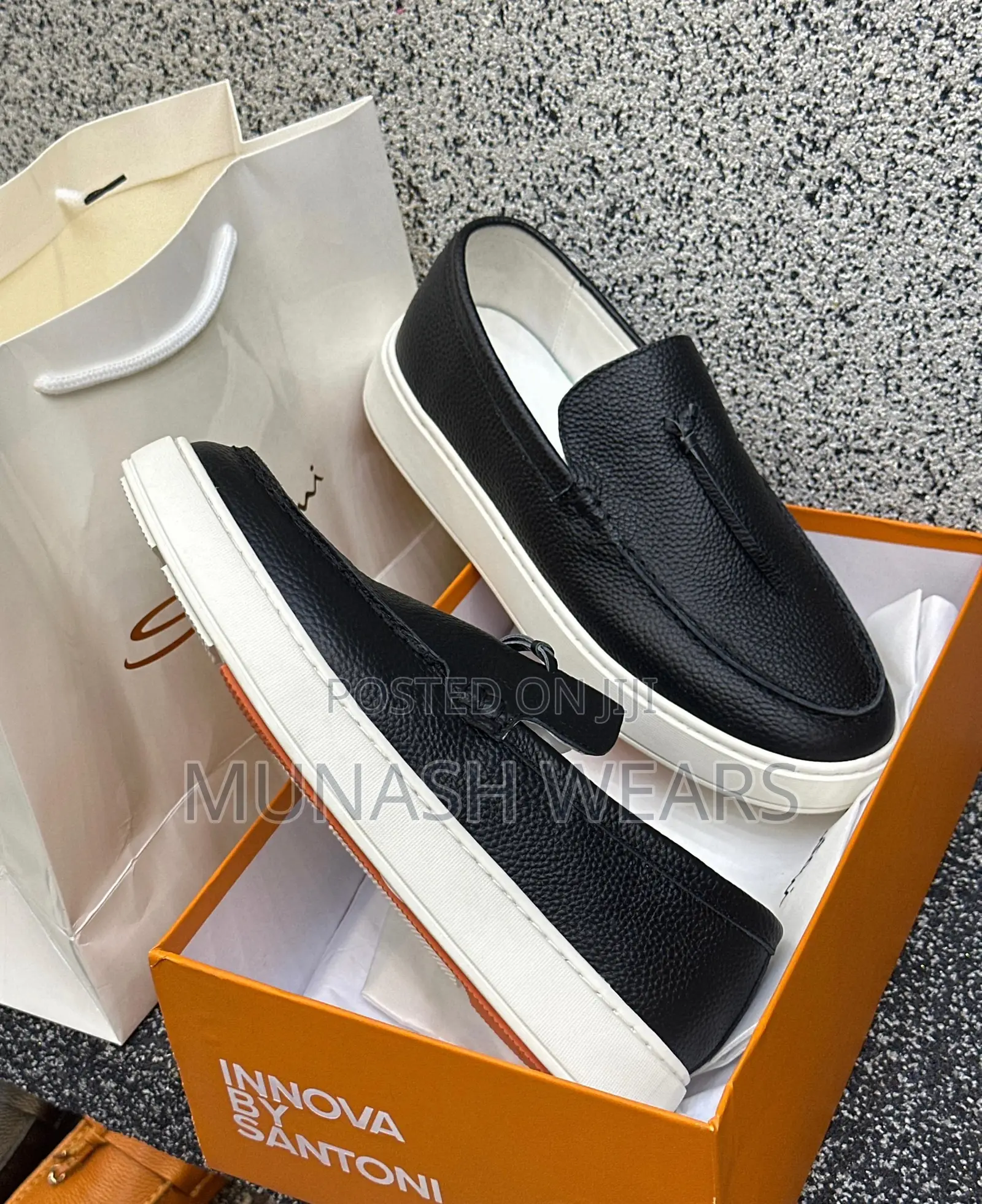 Santoni Original Leather Loafers