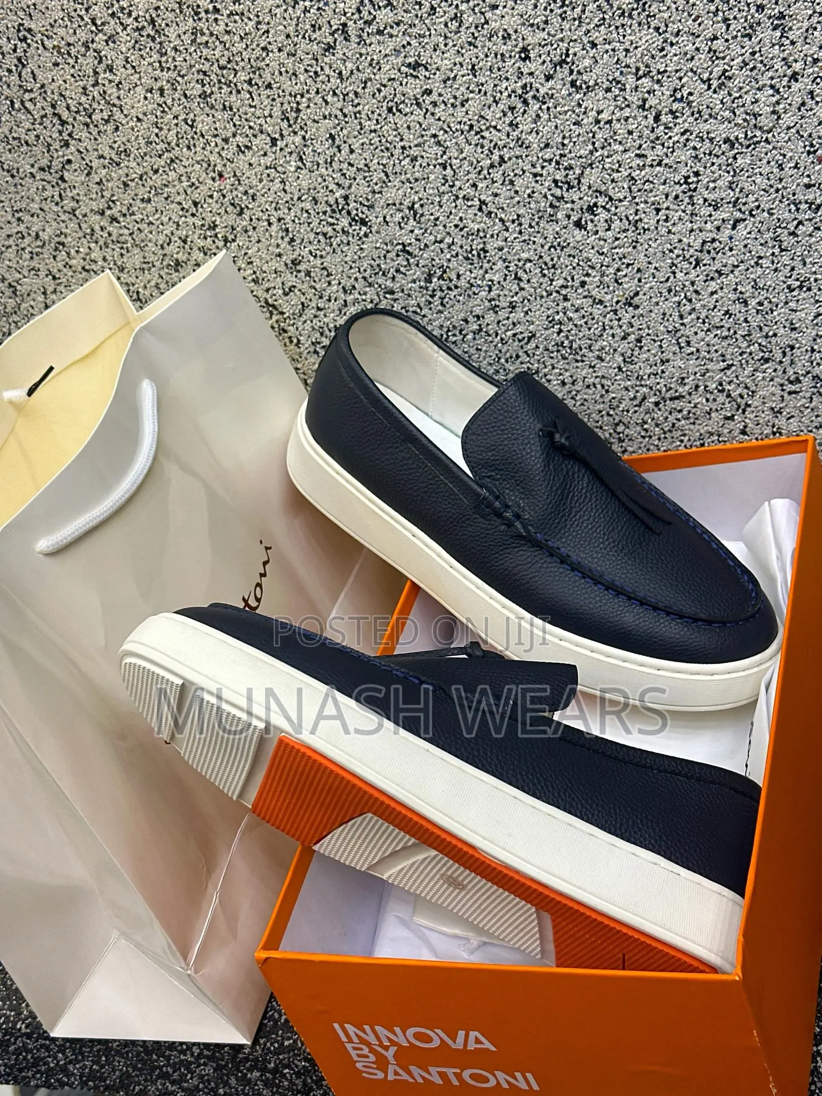 Santoni Original Leather Loafers