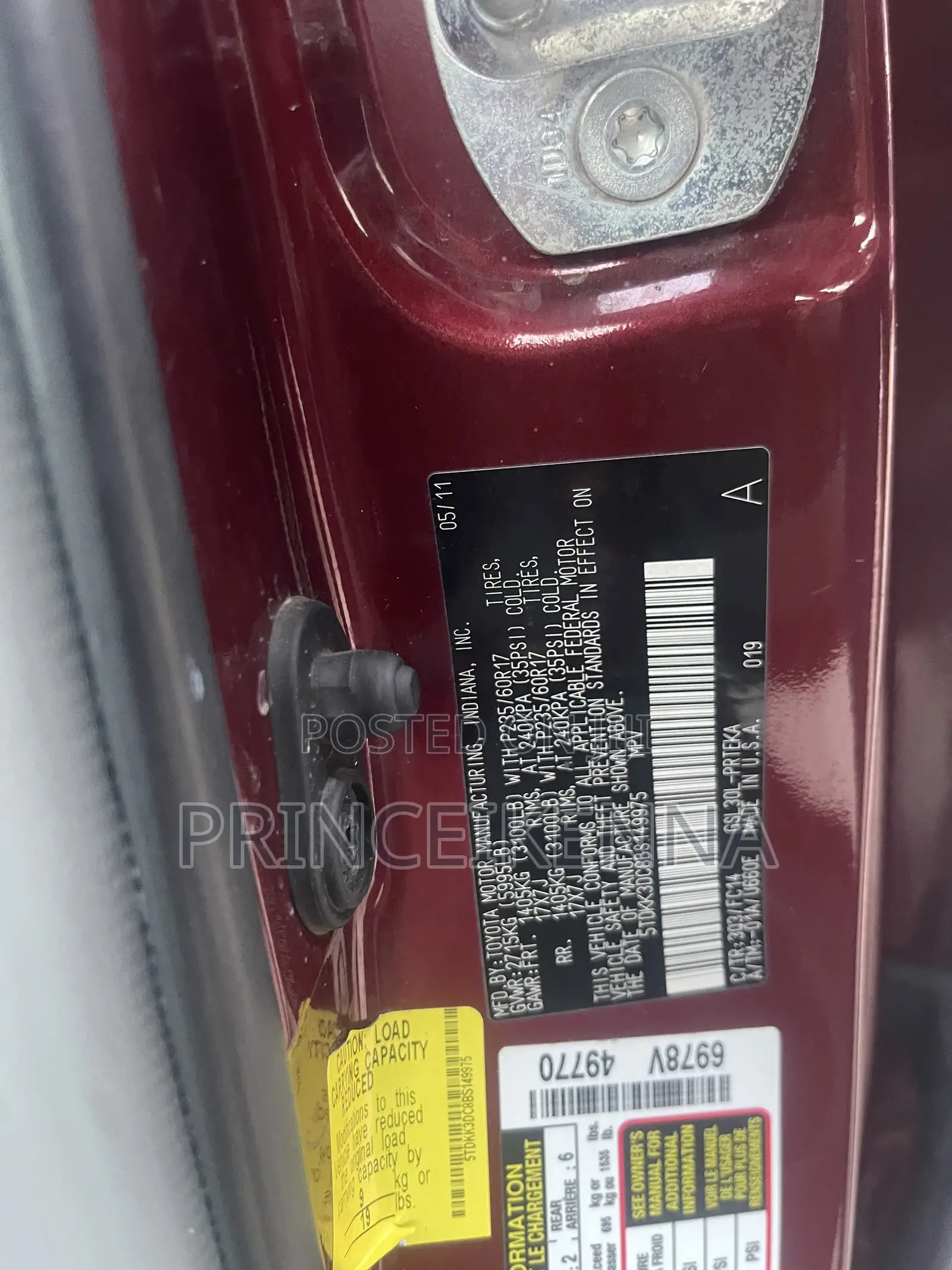 Toyota Sienna 2012 Red