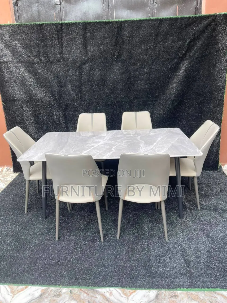 Luxury Modern 6-Seater Marble Dining Table Set (Brand New)