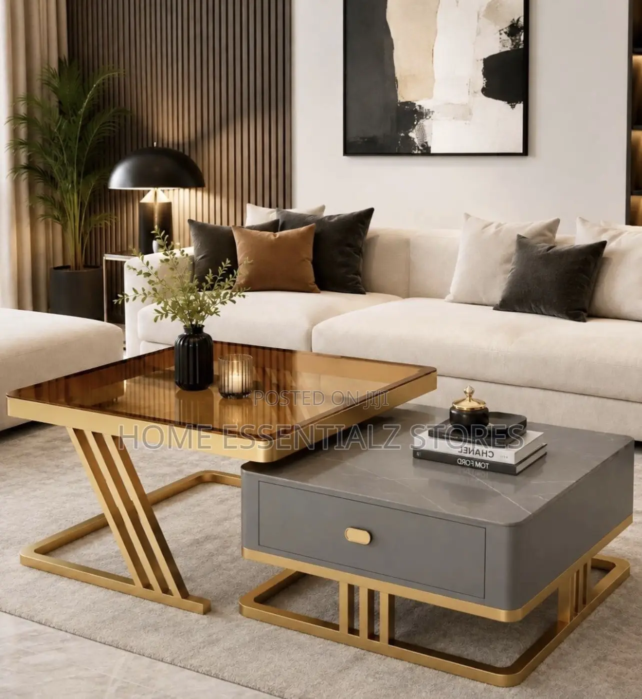 Luxury Swivel Coffee Table Set - Modern Living Room Center Table