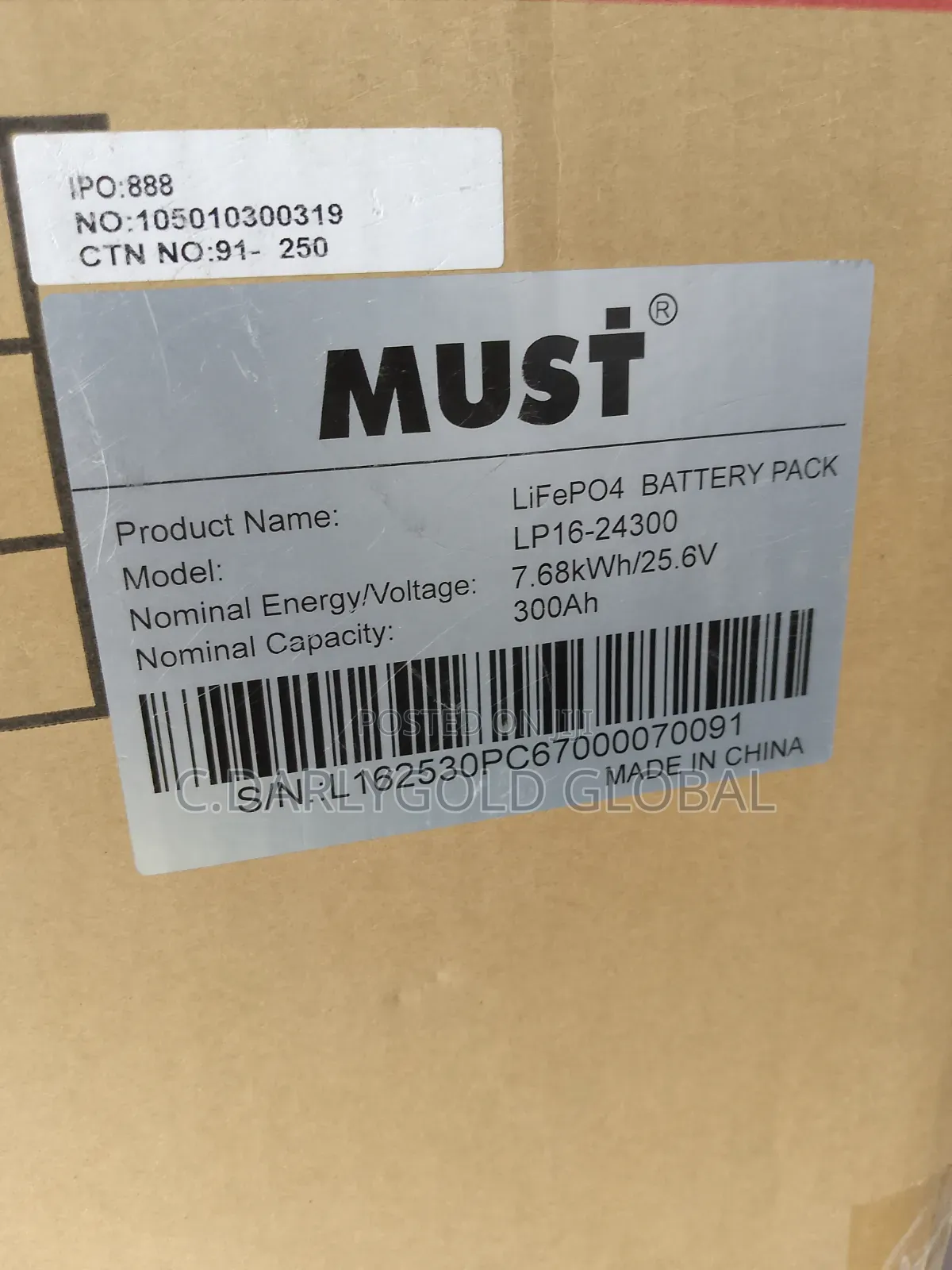 Must 7.6kwh 24volts Lithium Ion Battery