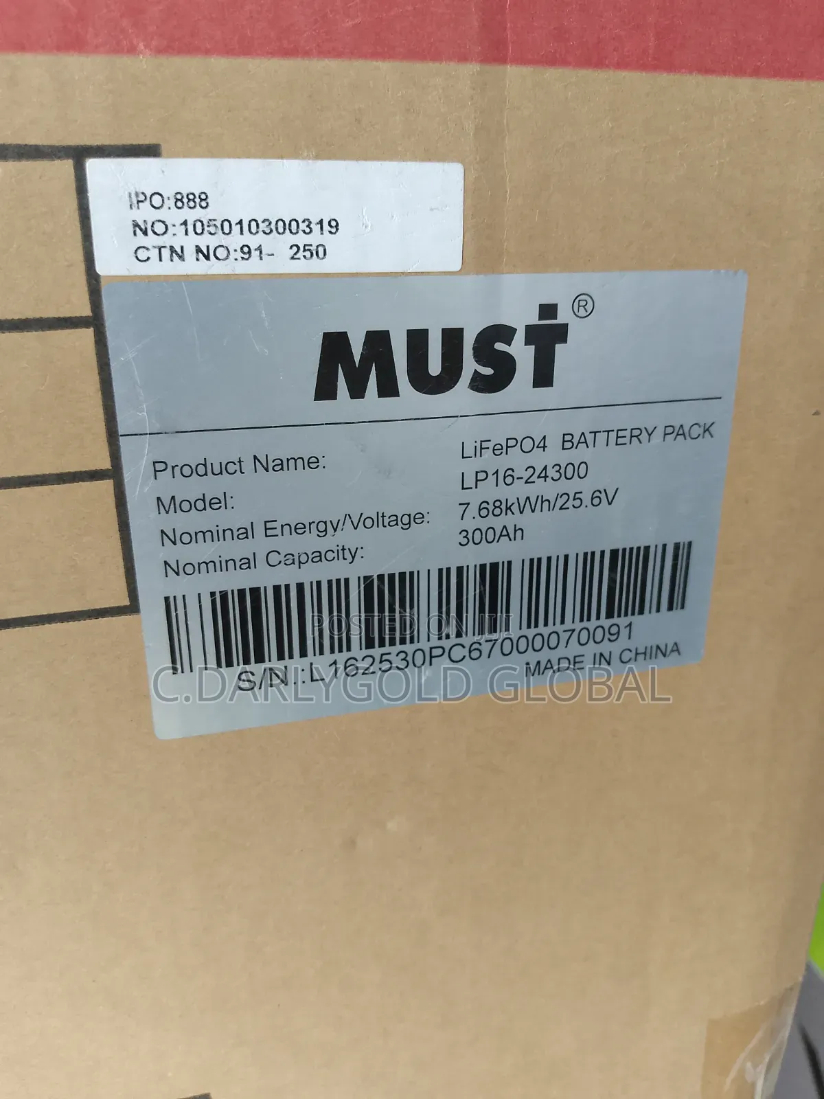 Must 7.6kwh 24volts Lithium Ion Battery