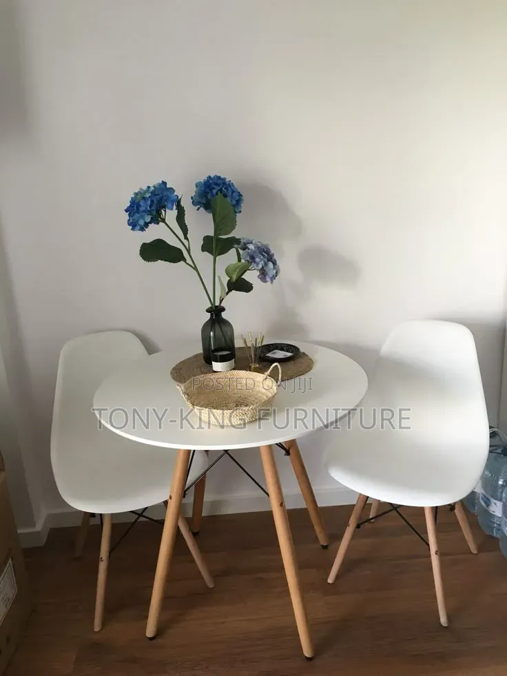 Imported Round Dining Table Set Wooden Top With 2-Chair