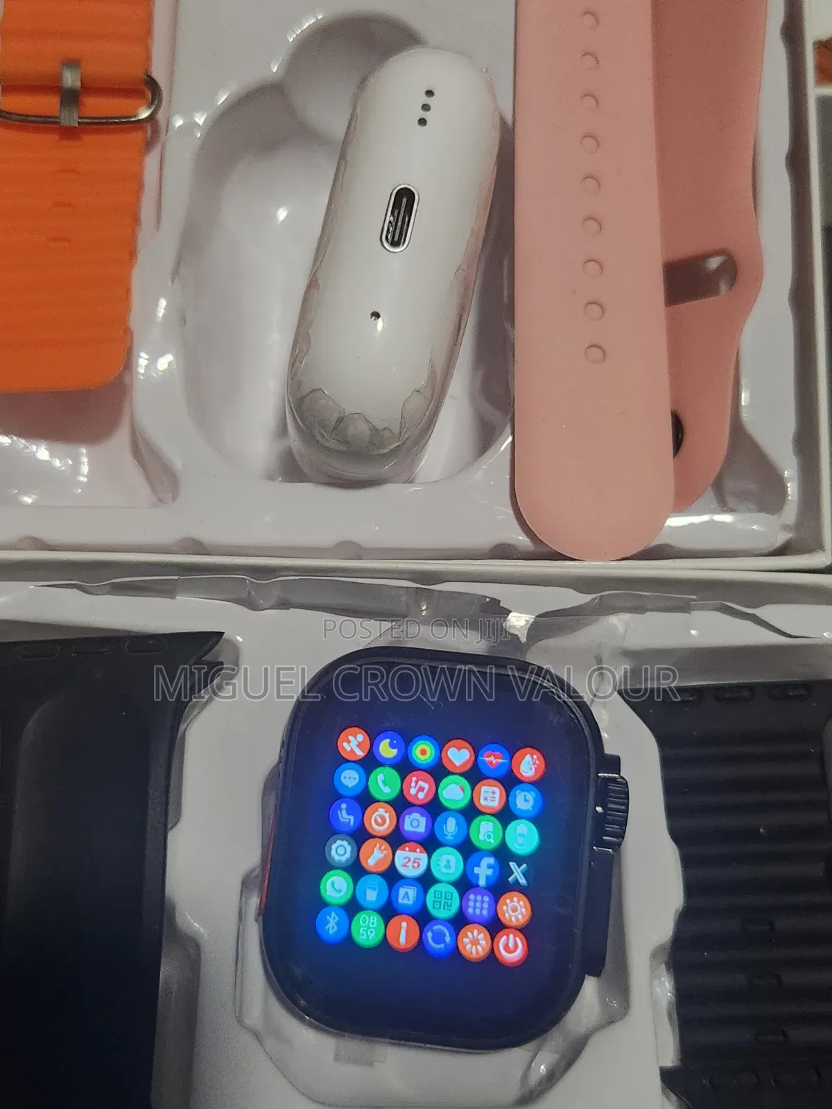 I9 Ultra Smartwatch (1 Smartwatch, 2 Straps, 1 Airpod Pro)