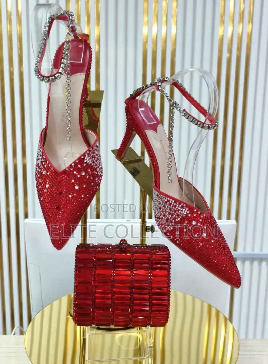 Luxury 2 Piece Shoe and Purse Available in All Colors Size 37_42