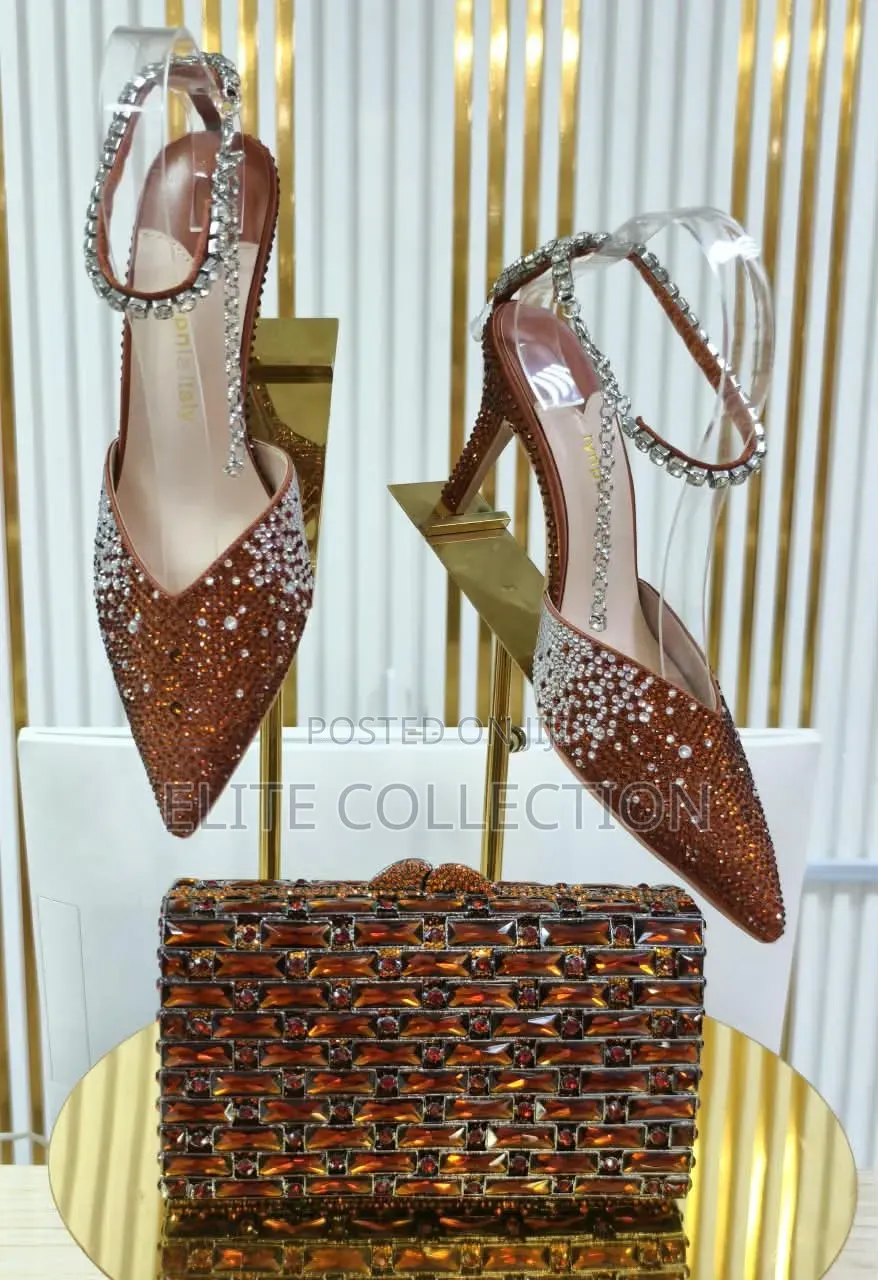Luxury 2 Piece Shoe and Purse Available in All Colors Size 37_42