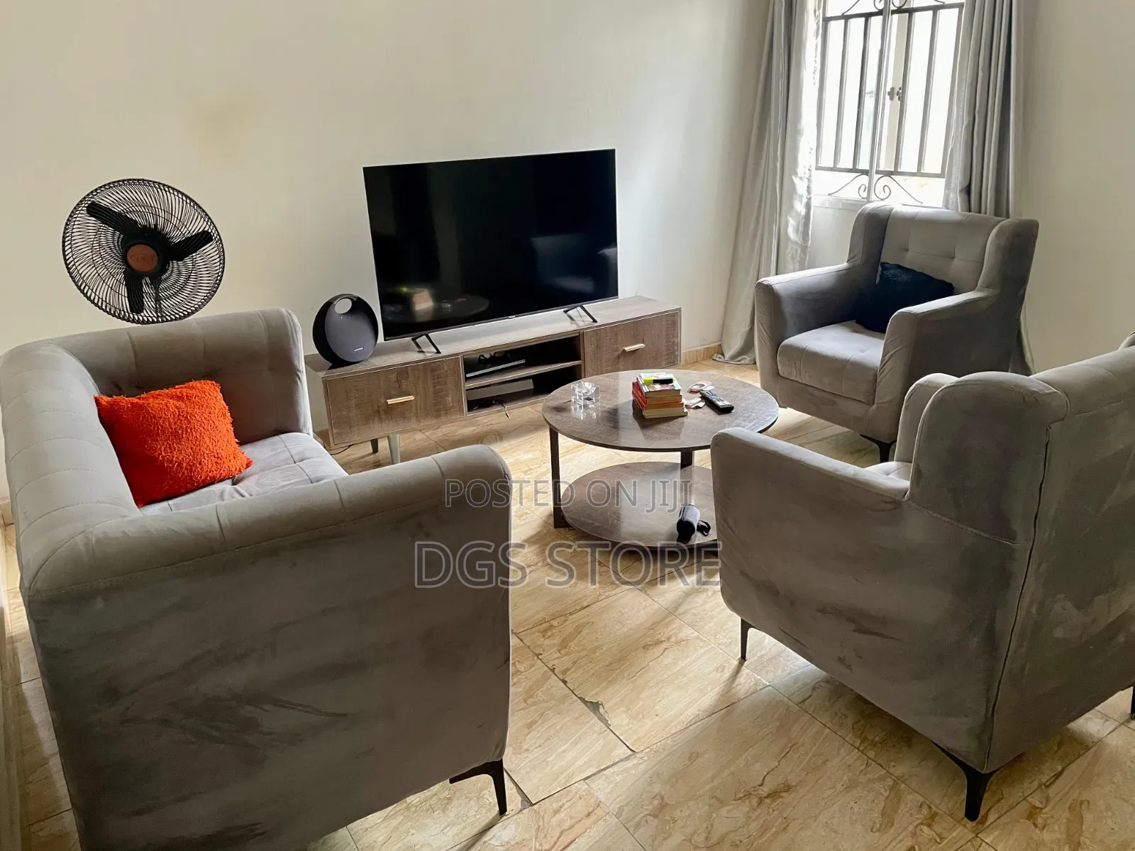 Set of Chairs, Frame, TV Stand Etc