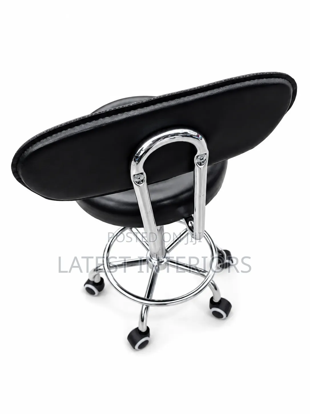 Adjustable Rolling Swivel Stool With Backrest | Salon, Clinic & Office