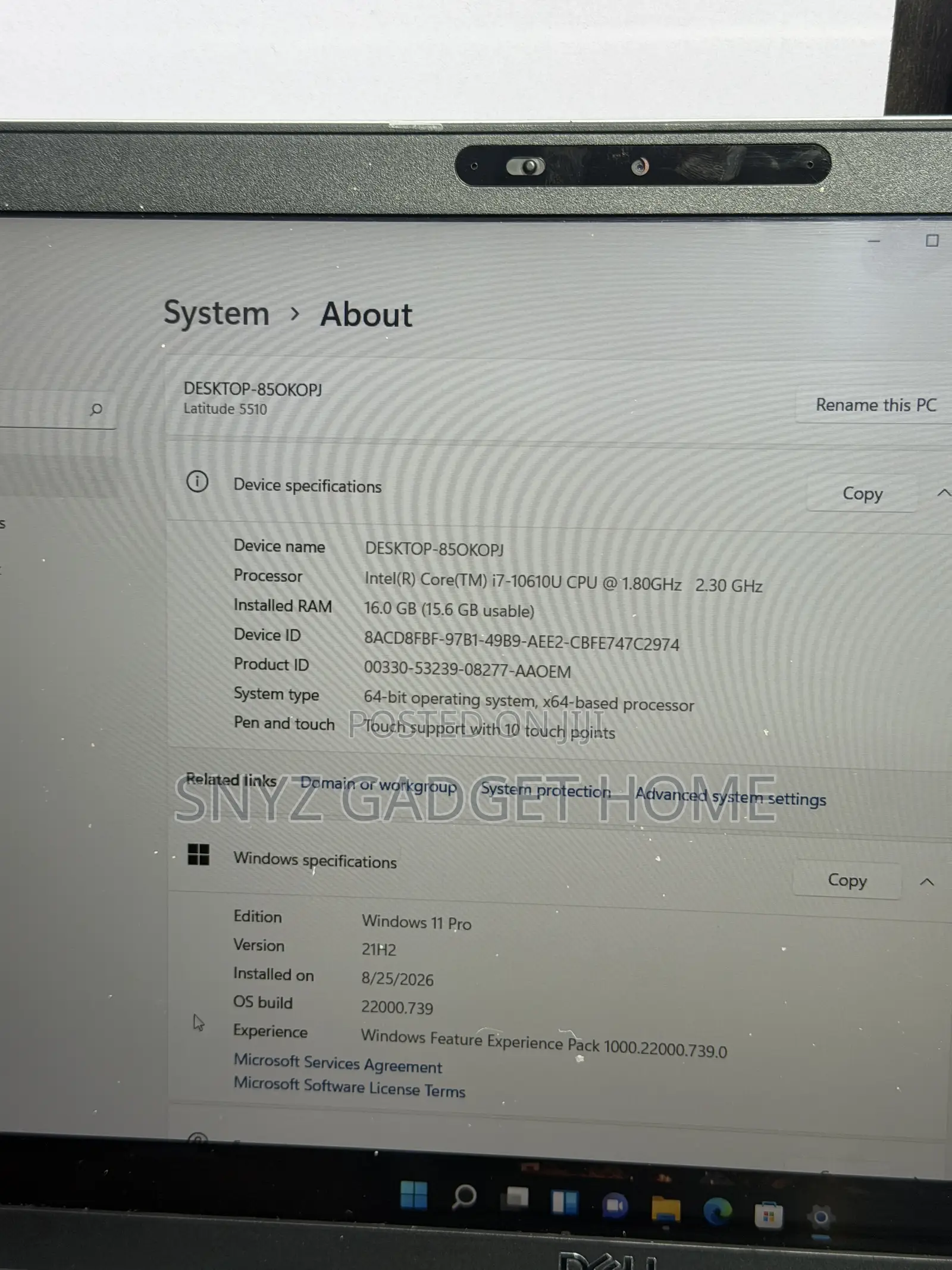 Laptop Dell Latitude 5510 16GB Intel Core i7 SSD 256GB