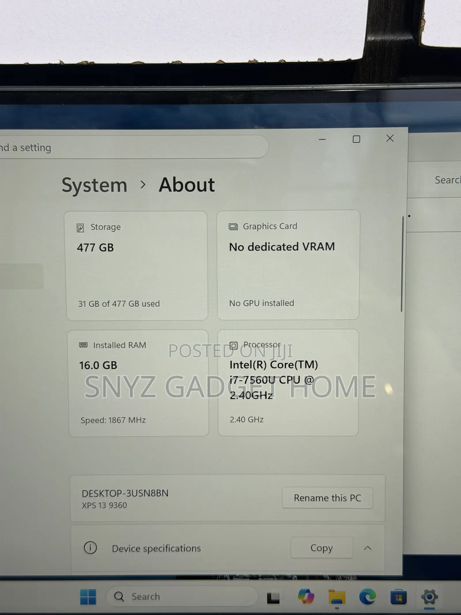 Laptop Dell XPS 13 9365 16GB Intel Core i7 SSD 512GB