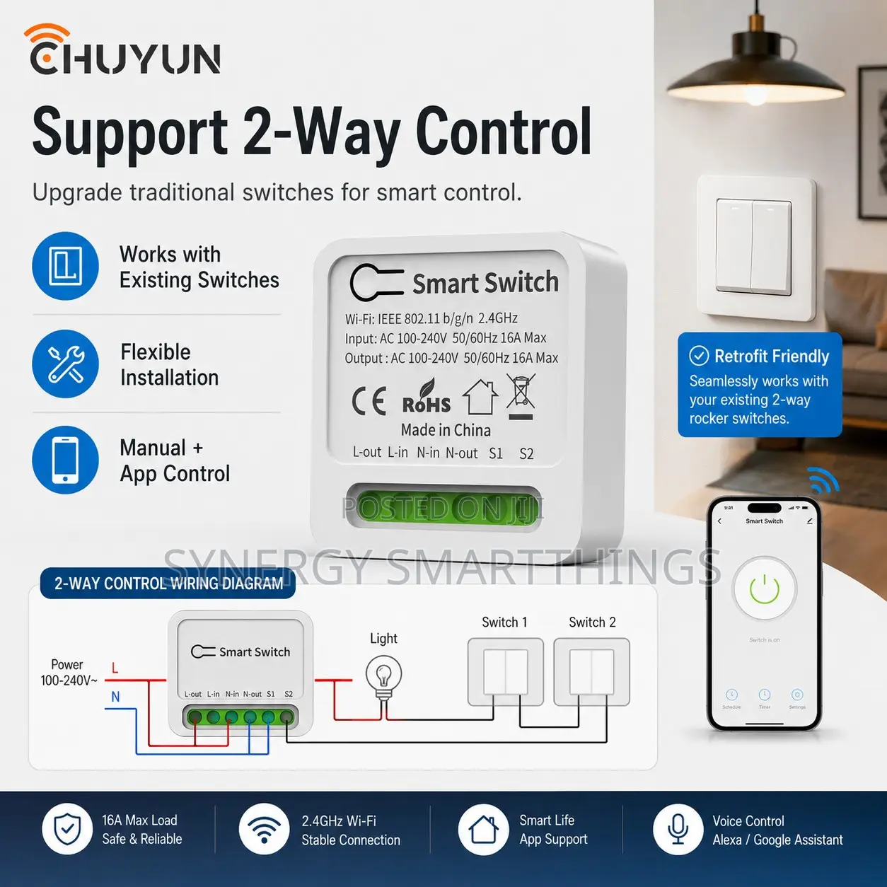 3 Gang Wi-Fi Switch Module