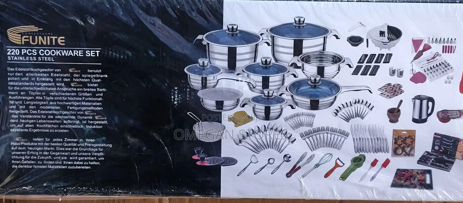 220pcs Stainless Steel Cookware Set
