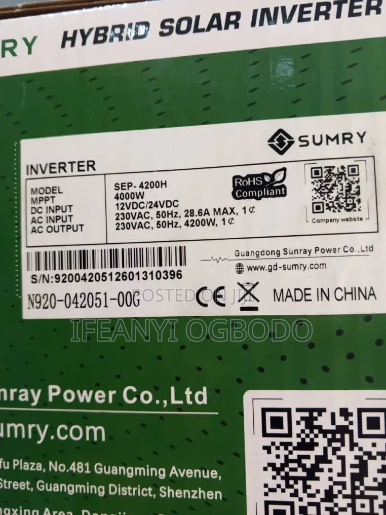 Sumry Solar Inverter 4.2kva 24v Hybrid