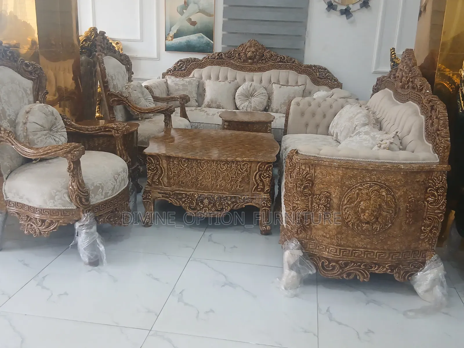 Egyptian Royal Sofa With Center Table