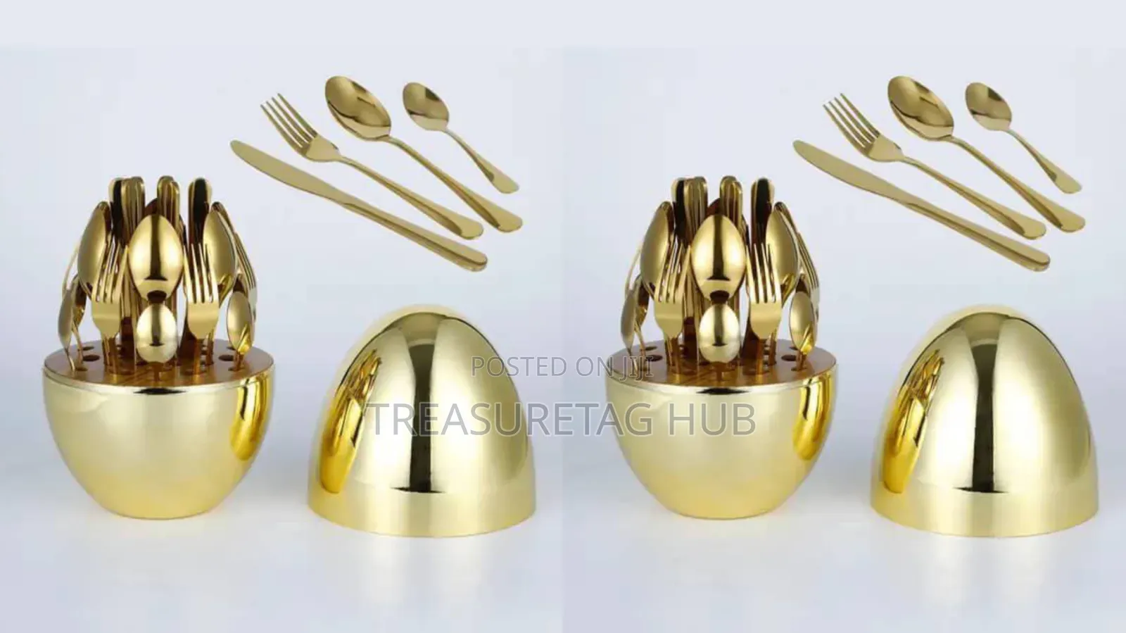 Gold Egg Shape Eating Cutlery