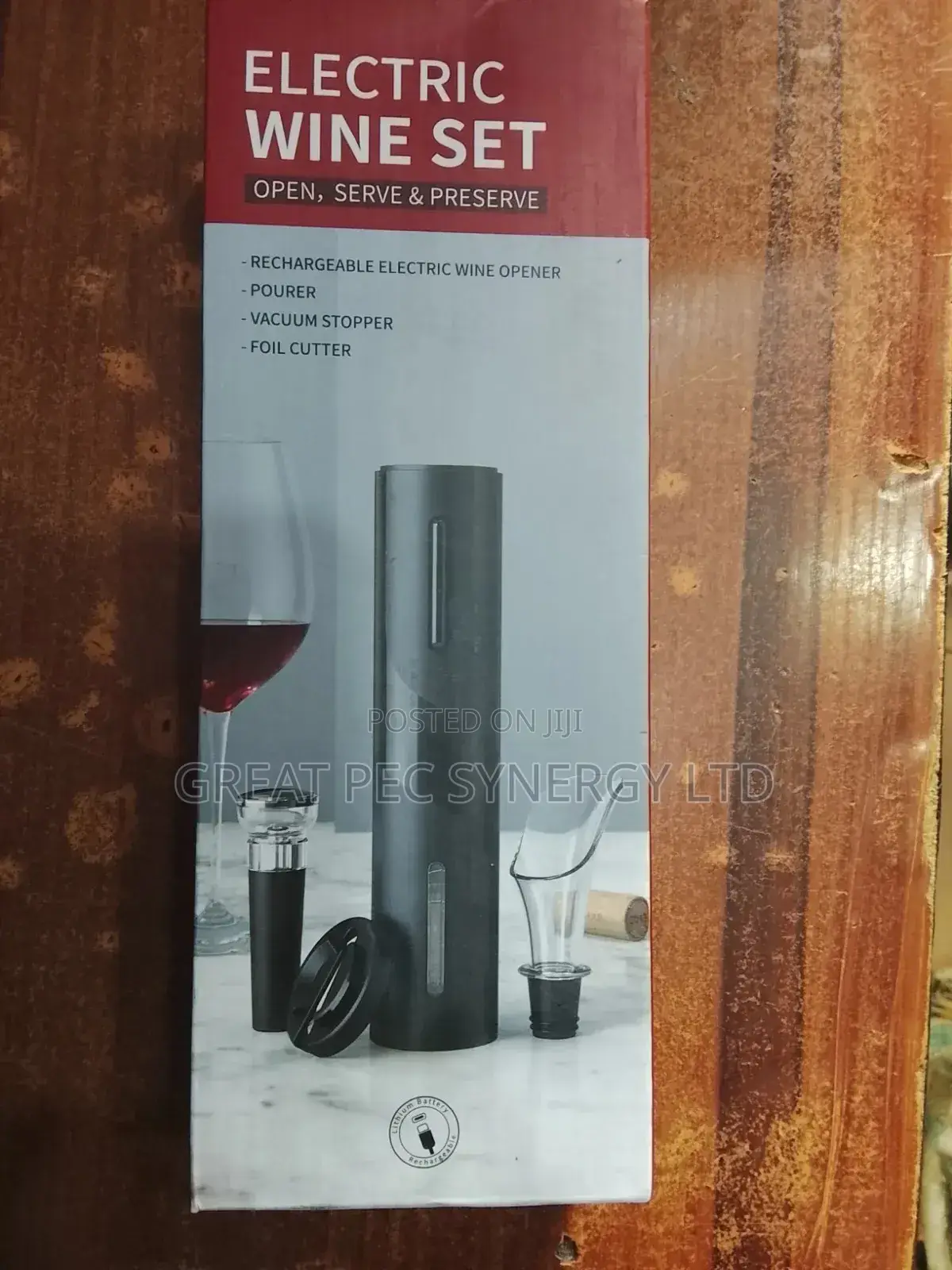 Electric Wine Opener - Rechargeable (With Accessories)