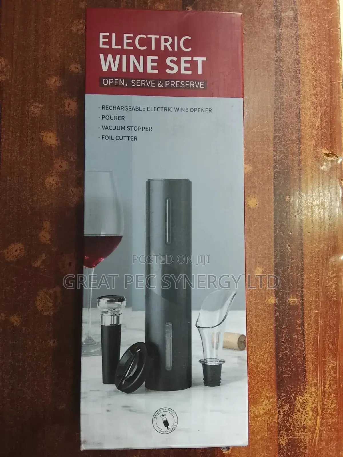 Electric Wine Opener - Rechargeable (With Accessories)