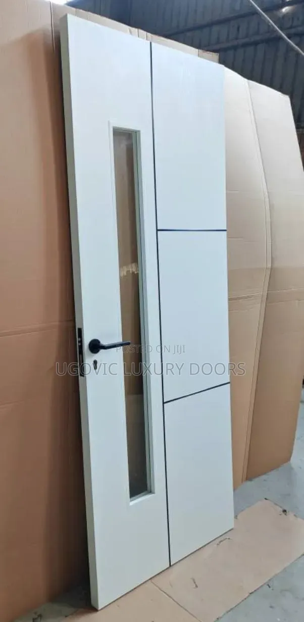 840 Modern White Interior Door With Glass