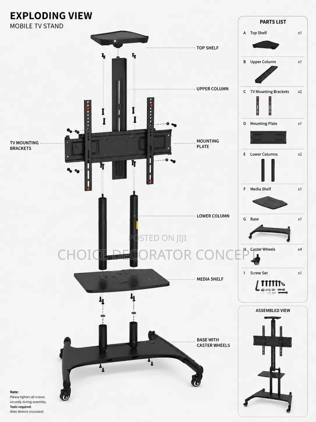 Mobile TV Monitor Stand