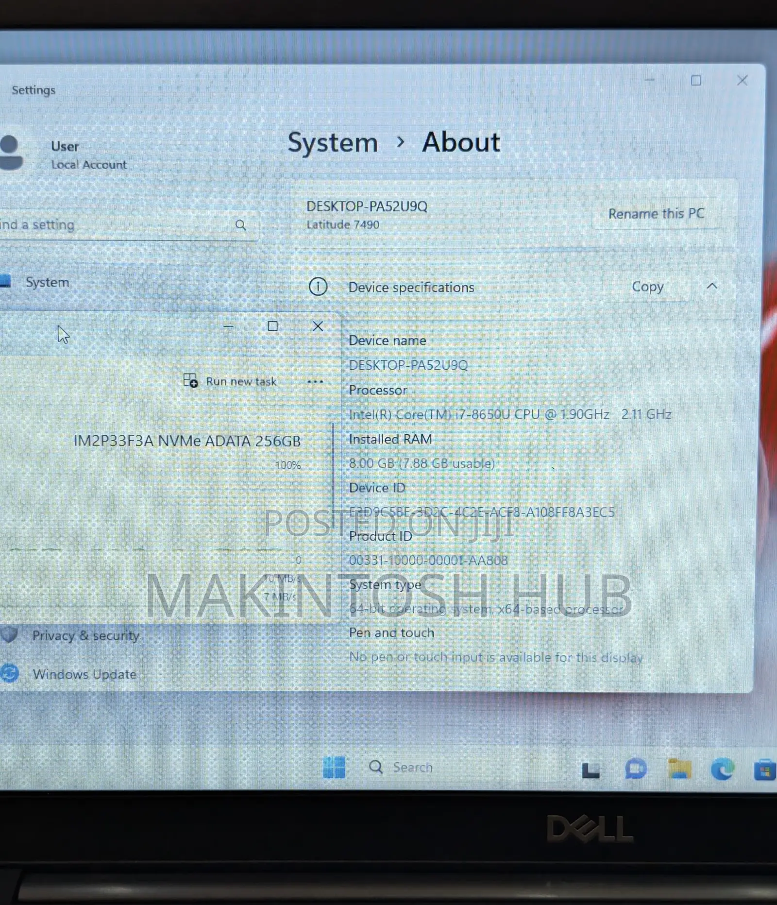Laptop Dell Latitude 7490 8GB Intel Core i7 SSD 256GB