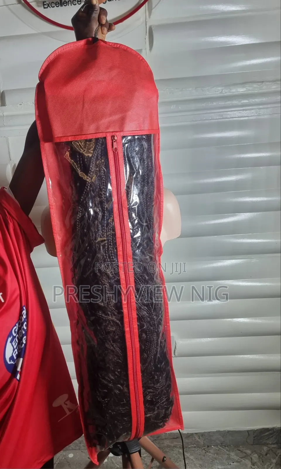 Red Wig Bag for Long Wigs