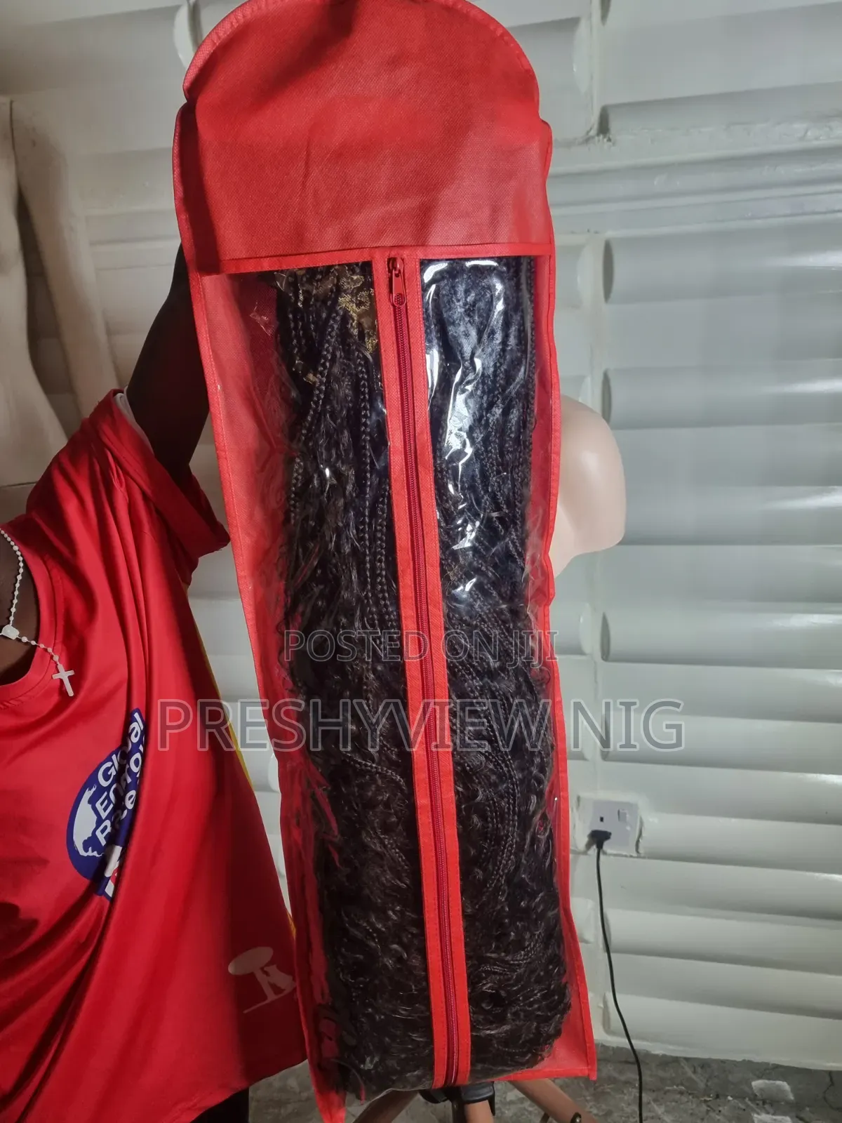 Red Wig Bag for Long Wigs