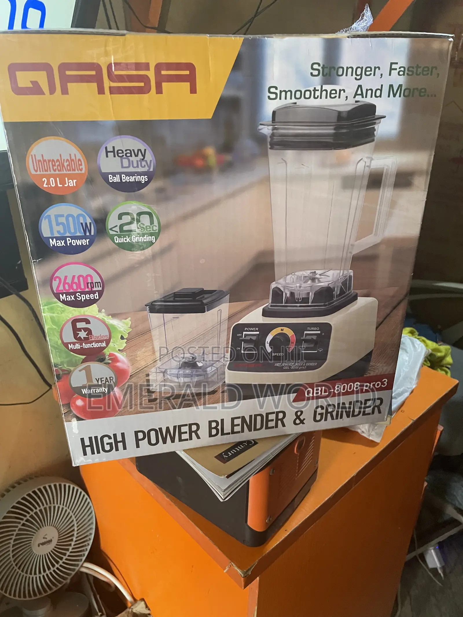 Qasa 1500watts High Power Blender and Grinder(WBL 8008 Pro3)