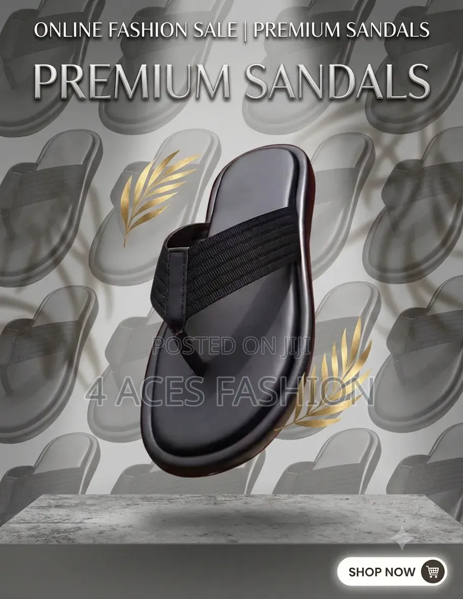 Men Black Premium Slides
