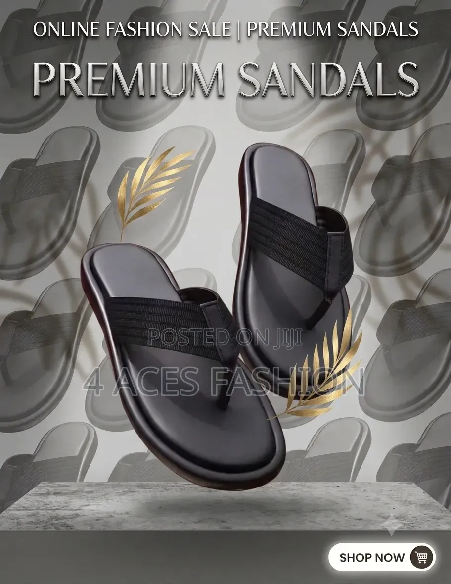 Men Black Premium Slides