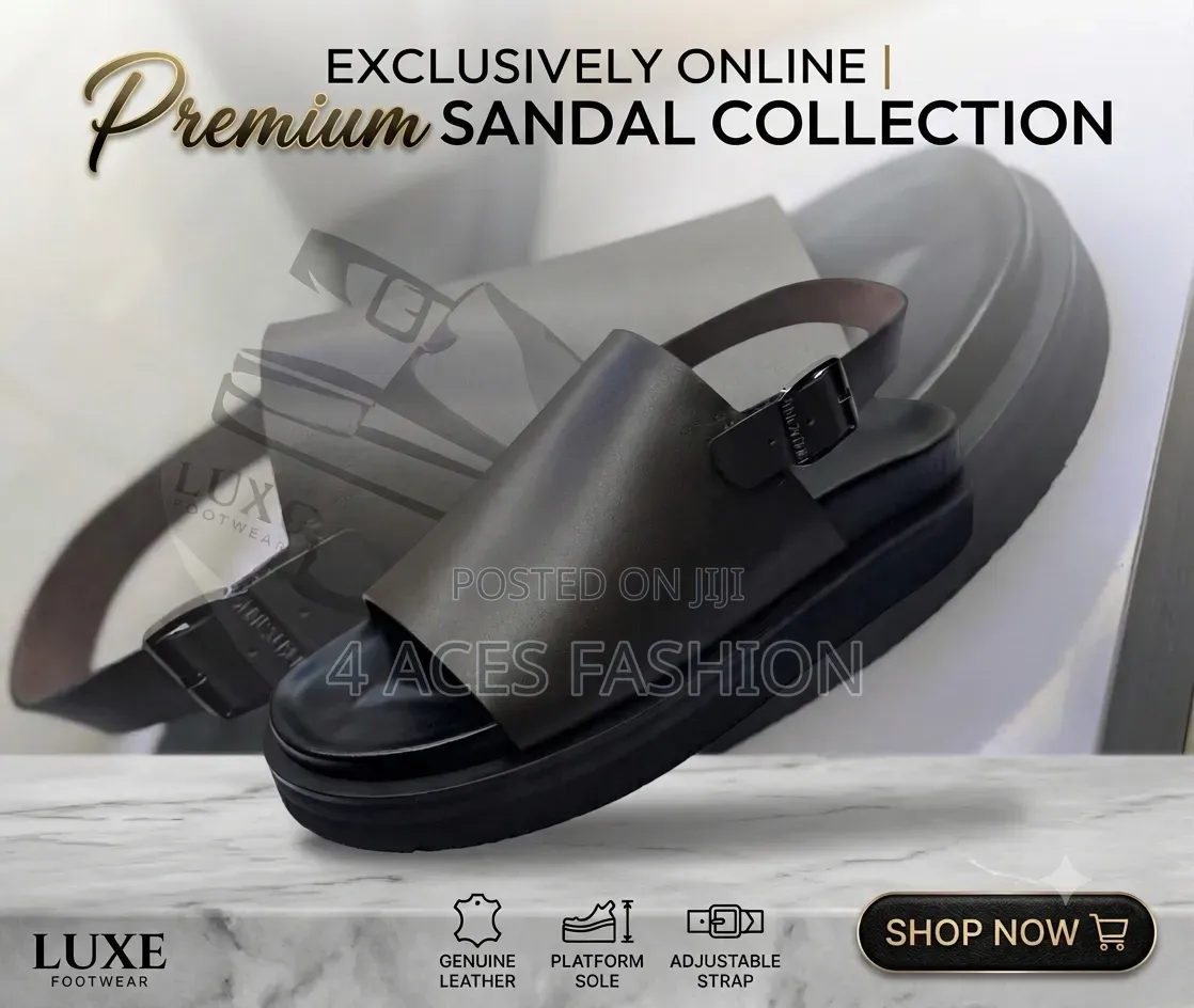 Men Premium Black Sandals