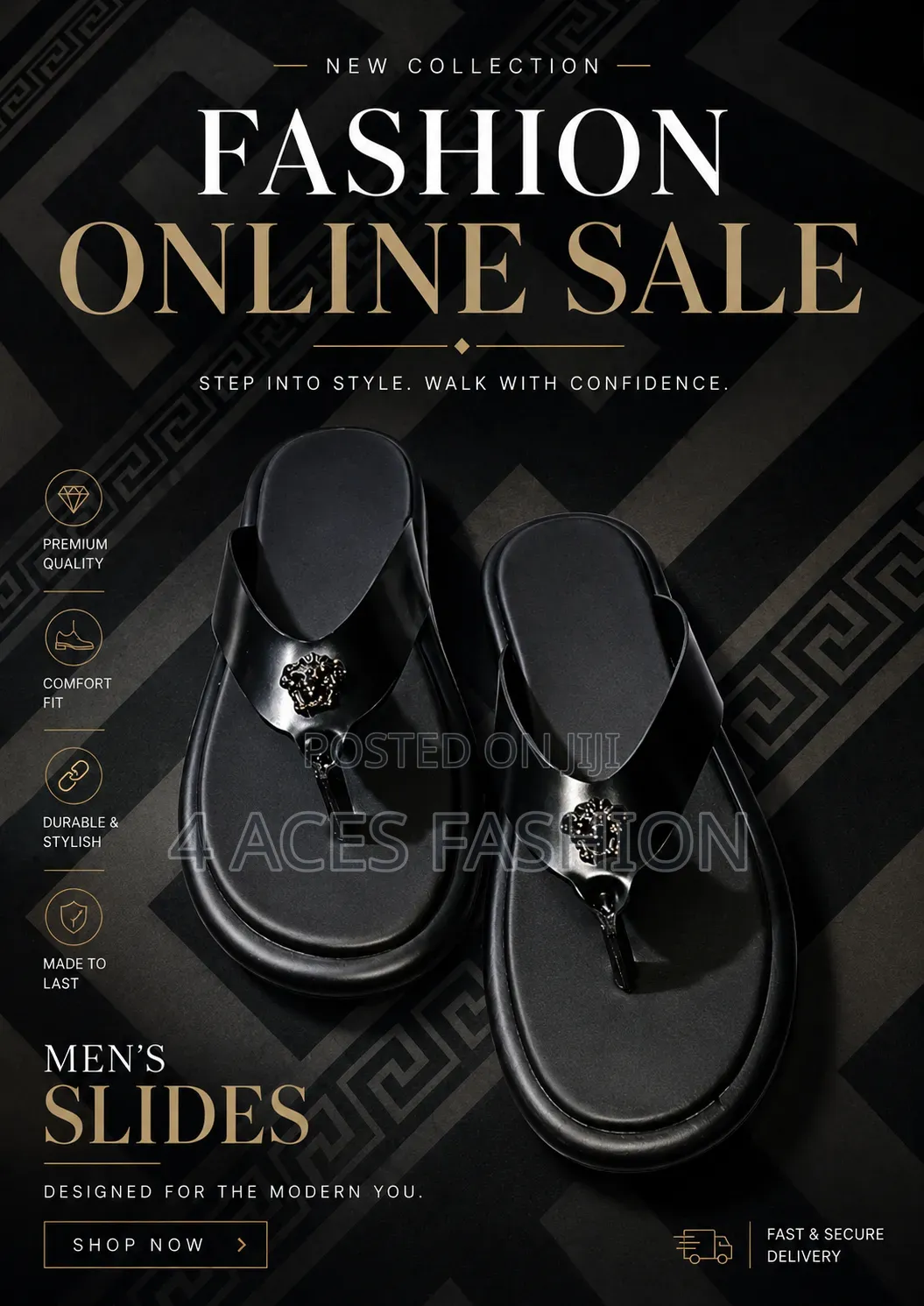 Premium Black Sandals