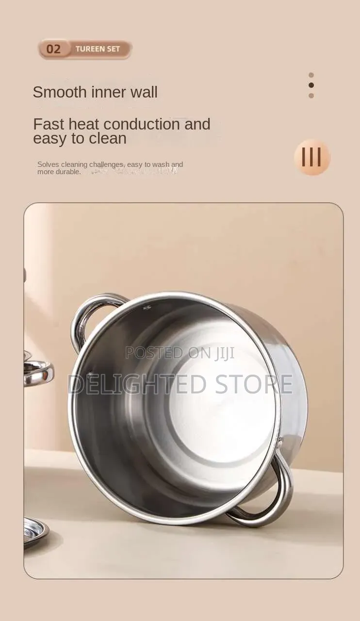 5in1 Household Large Capacity Quality Stainless Steel Soup Pot(18-26cm