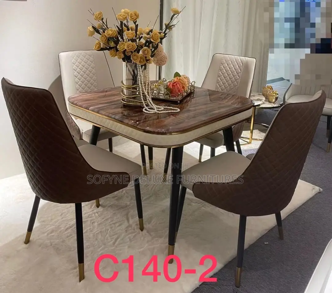 4 Seater Marble Top Dining Table