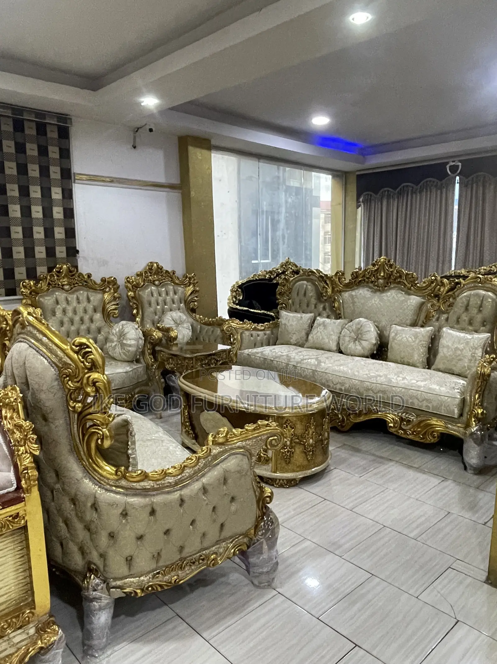 Complete Set of High Quality Imported Royal Fabric Sofa Chair
