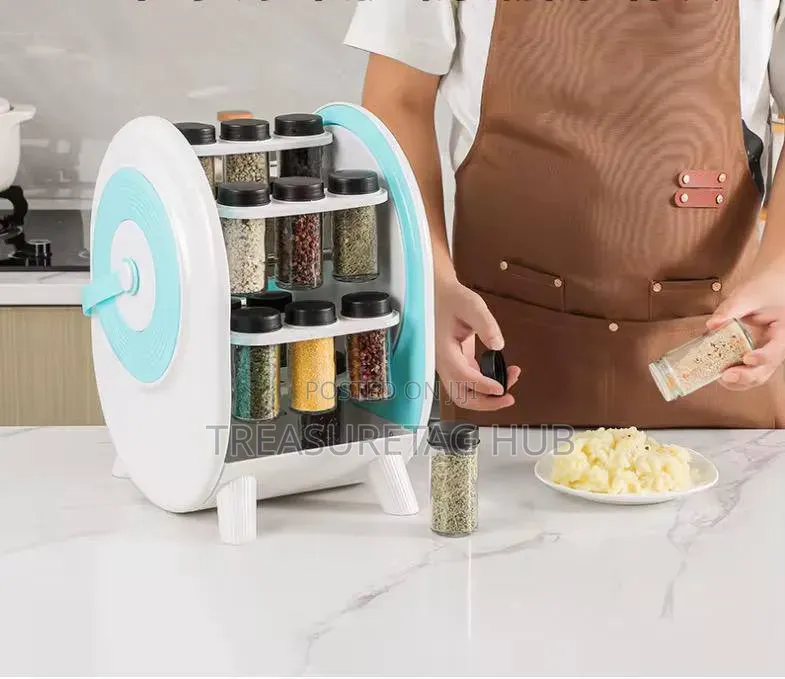 New Model 18pcs Rotating Spice Rack