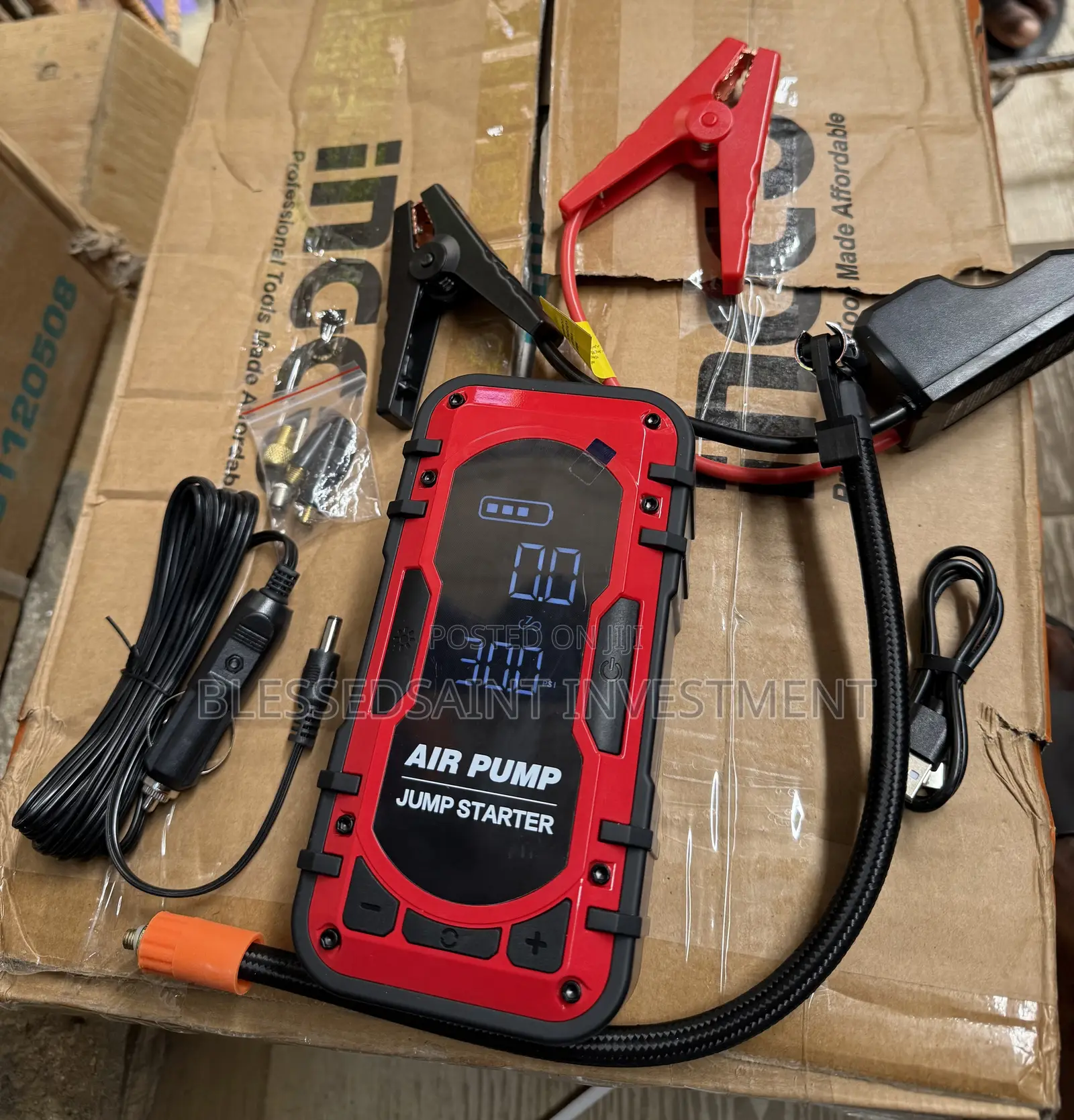 Jump Starter and Tire Inflator With Air Compressor