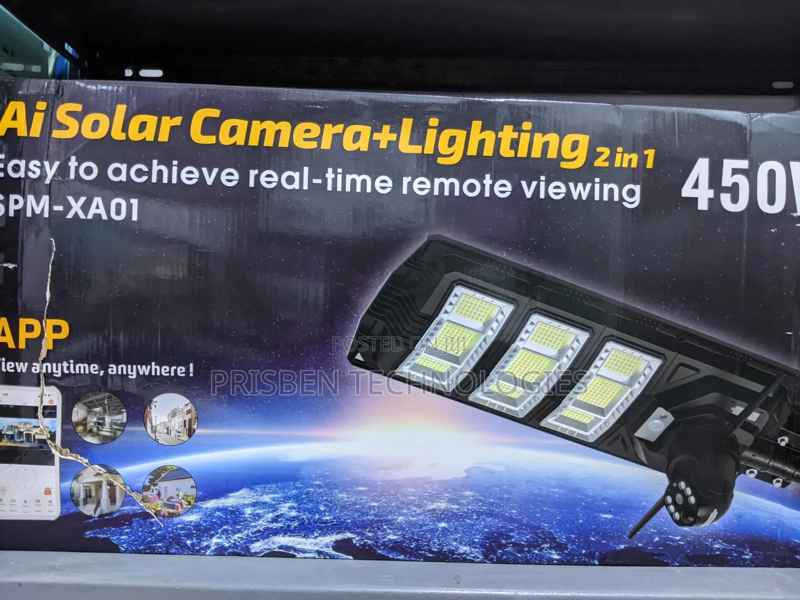 450W Ai  Solar Camera With Lightning 2 in 1