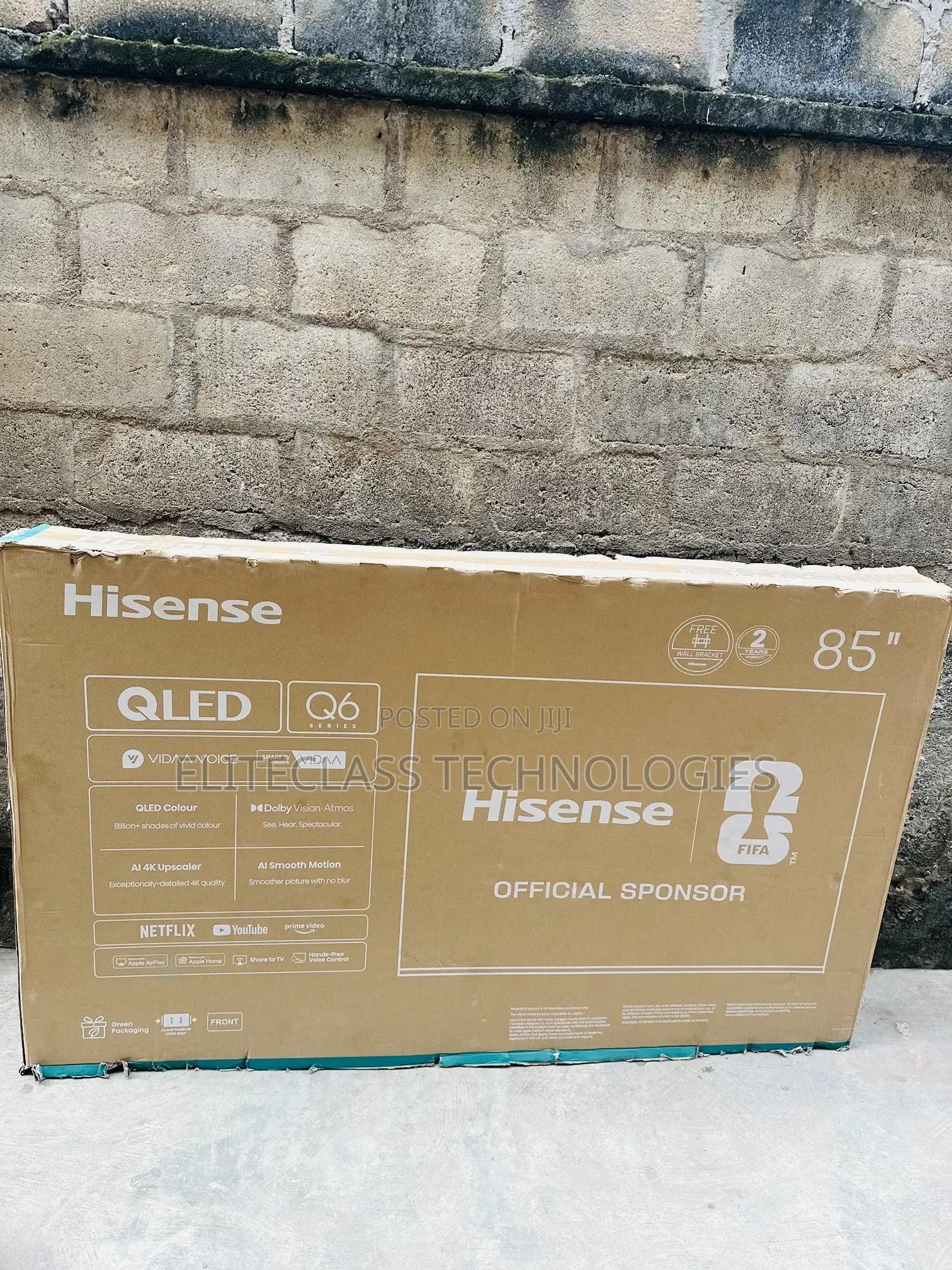 Durable 85 Inches Hisense Smart QLED Screen TV