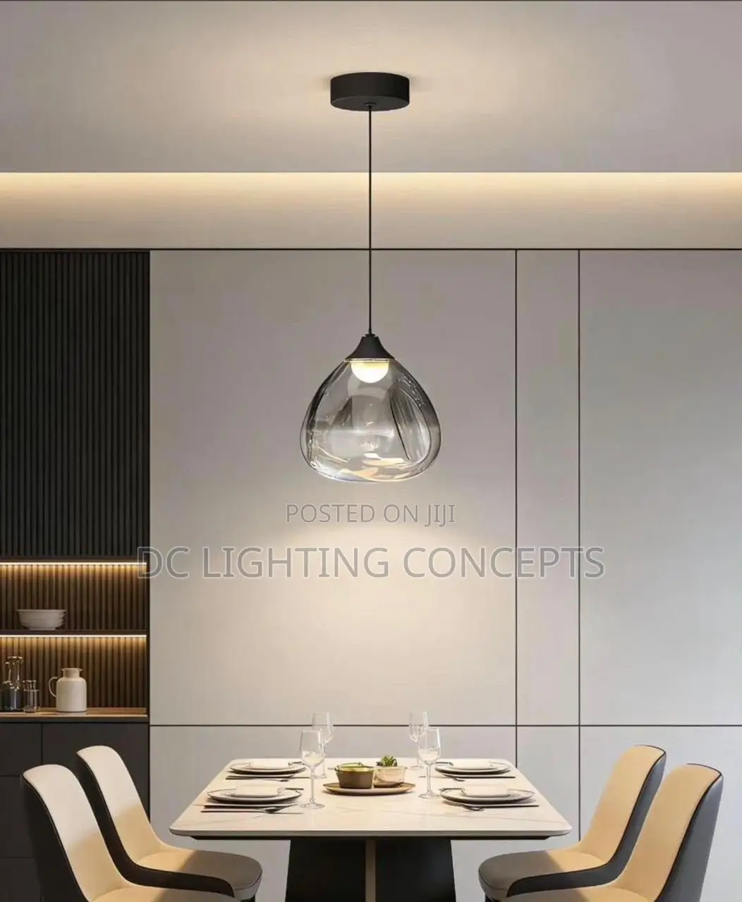 Modern Minimalist Nordic Glass Pendant Light for Dining Room, Kitchen.