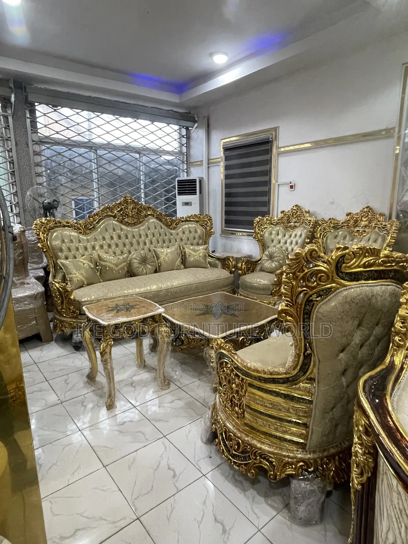 Complete Set of High Classic Imported Royal Fabric Sofa Chair