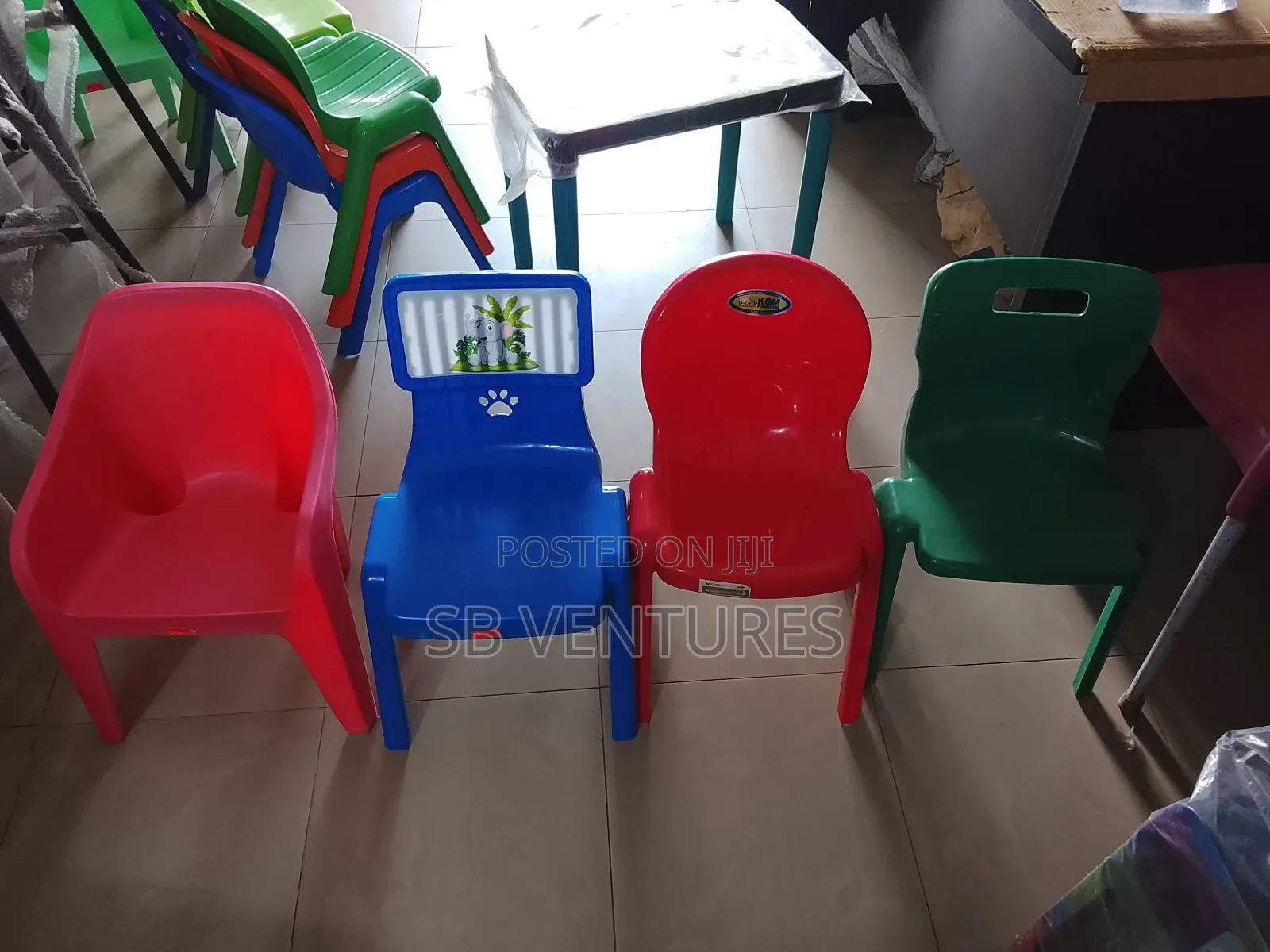 Children Plastic Table and Chair Together