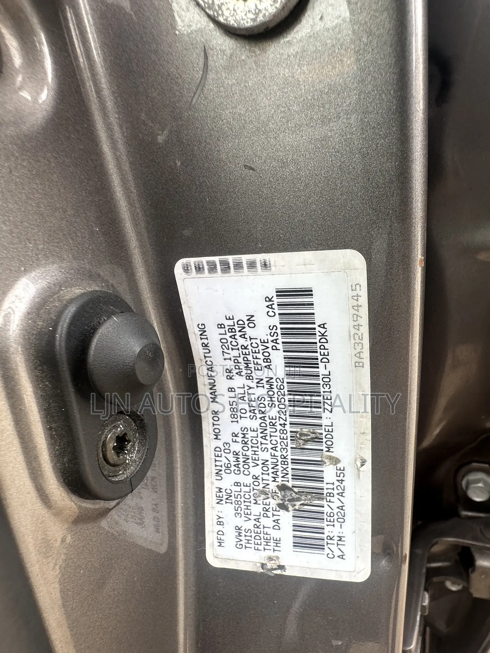 Toyota Corolla Sedan 2003 Gray