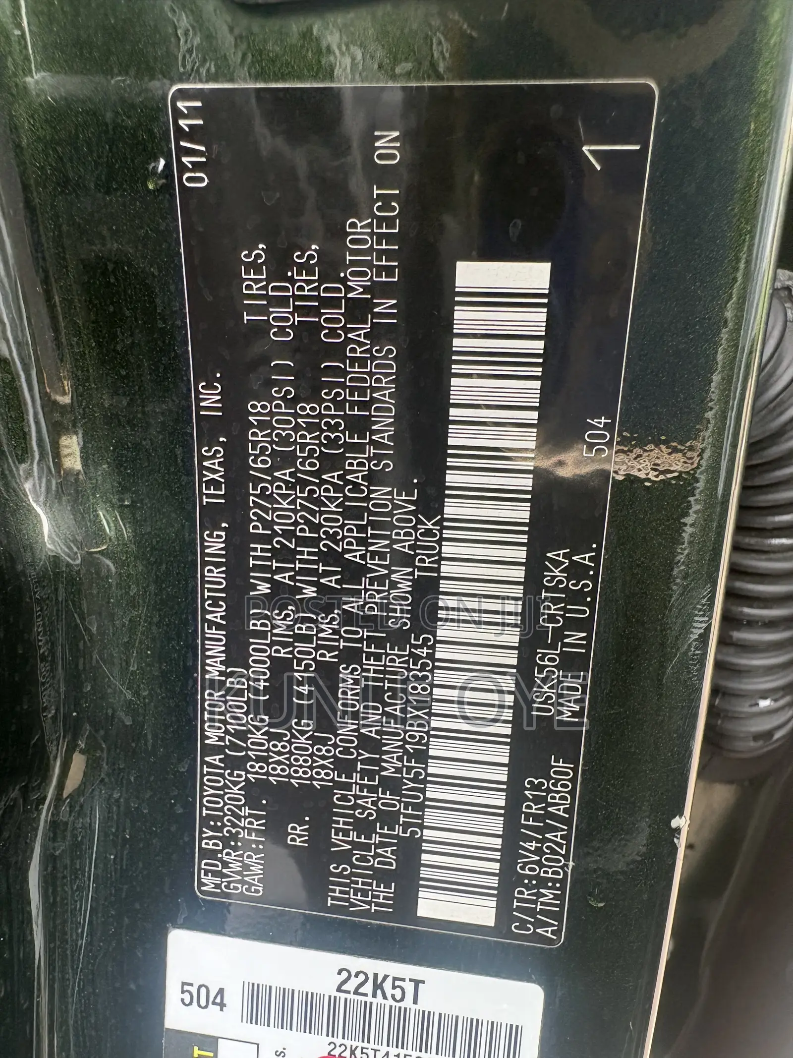 Toyota Tundra SR 2dr Regular Cab 4WD LB (5.7L 8cyl 6A) 2014 Green