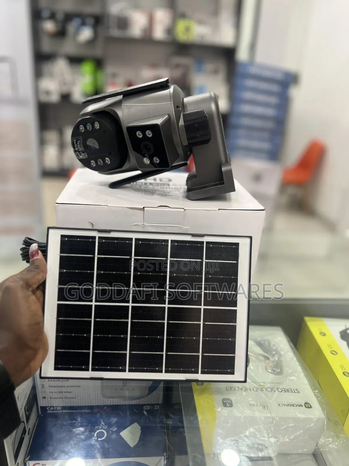 V380 4g/WiFi Dual Lens Smart Solar Camera | P6a-6-4g | Goddafi Stores