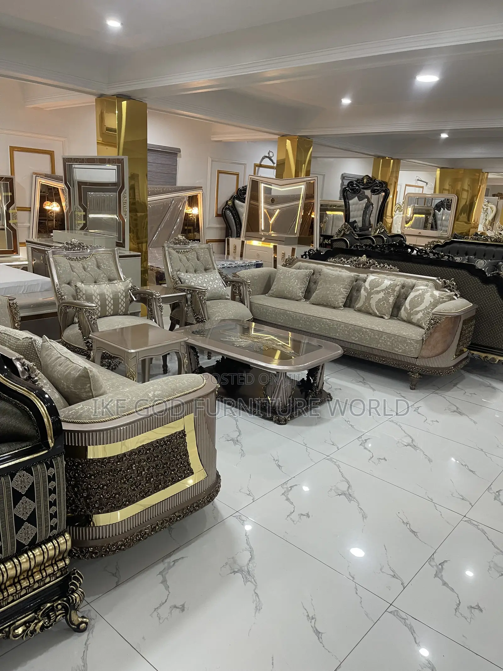 Set of High Classic Turkish Royal Fabric Sofa Chairs
