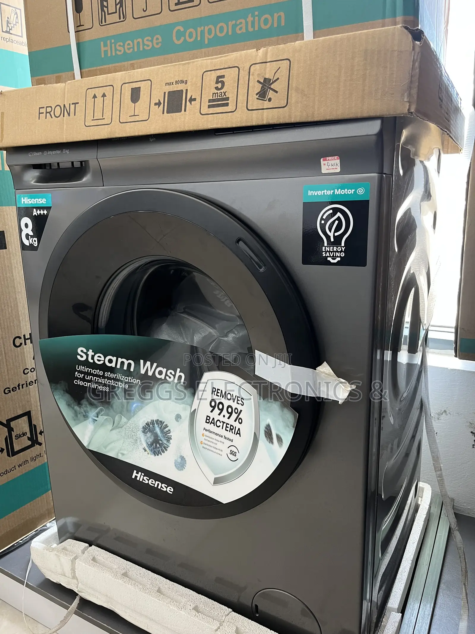 Hisense 8kg Automatic Washing Machine, Front Loader