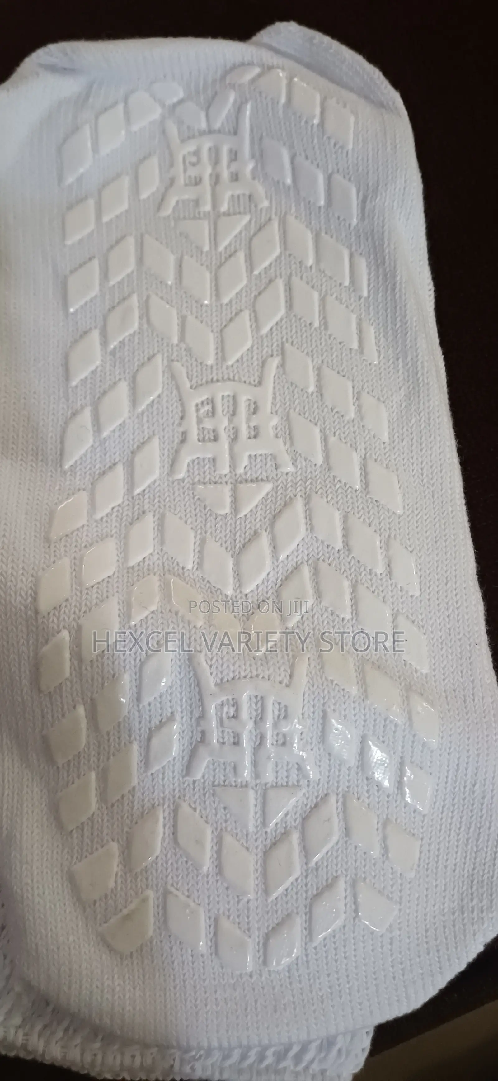 White Knee-High Non-Slip Grip Socks – Anti-Skid Unisex Socks