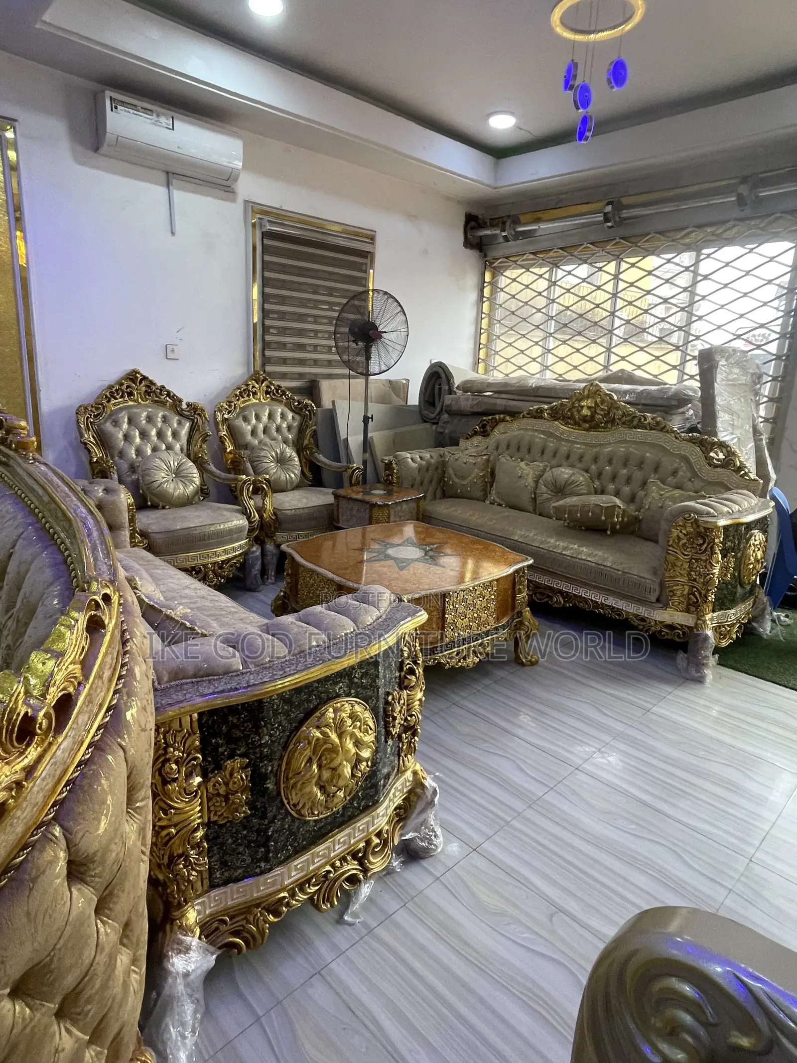 Complete Set of High Classic Imported Royal Fabric Sofa Chair
