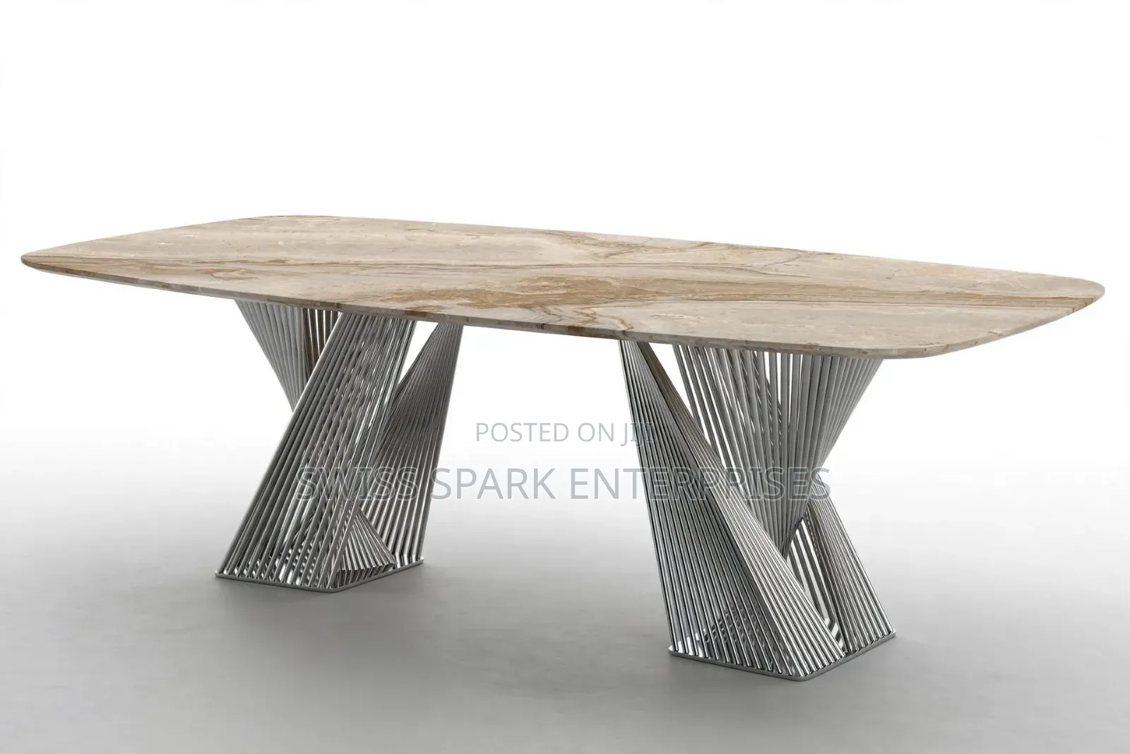 Luxury Marble Dining Table – 8 Seater | Sintered Stone Top + Twisted